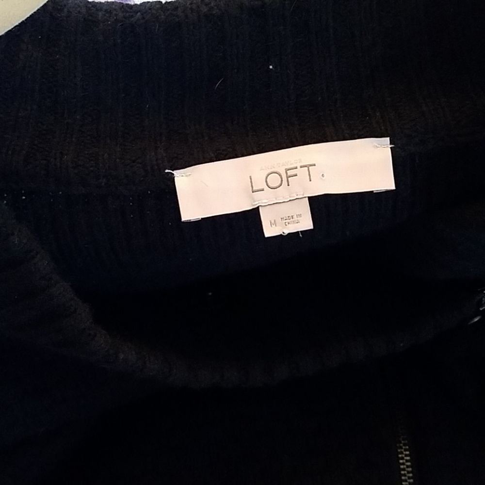 Loft Medium Black Sweater Jacket - image 6